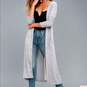 Heather Grey Cardigan Sweater
